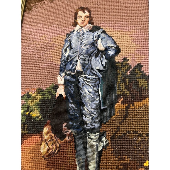 VINTAGE Thomas Gainsborough "Blue Boy" & “The Mrs. Graham” Framed Needlepoint Se - Picture 8 of 9